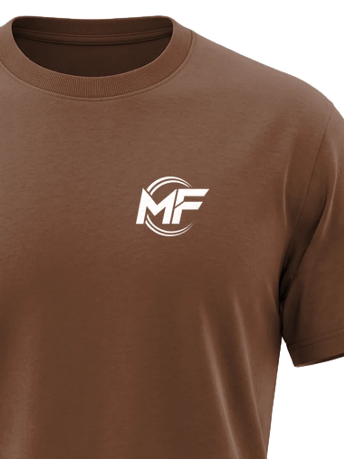 MF Logo Tee Brown, close-up