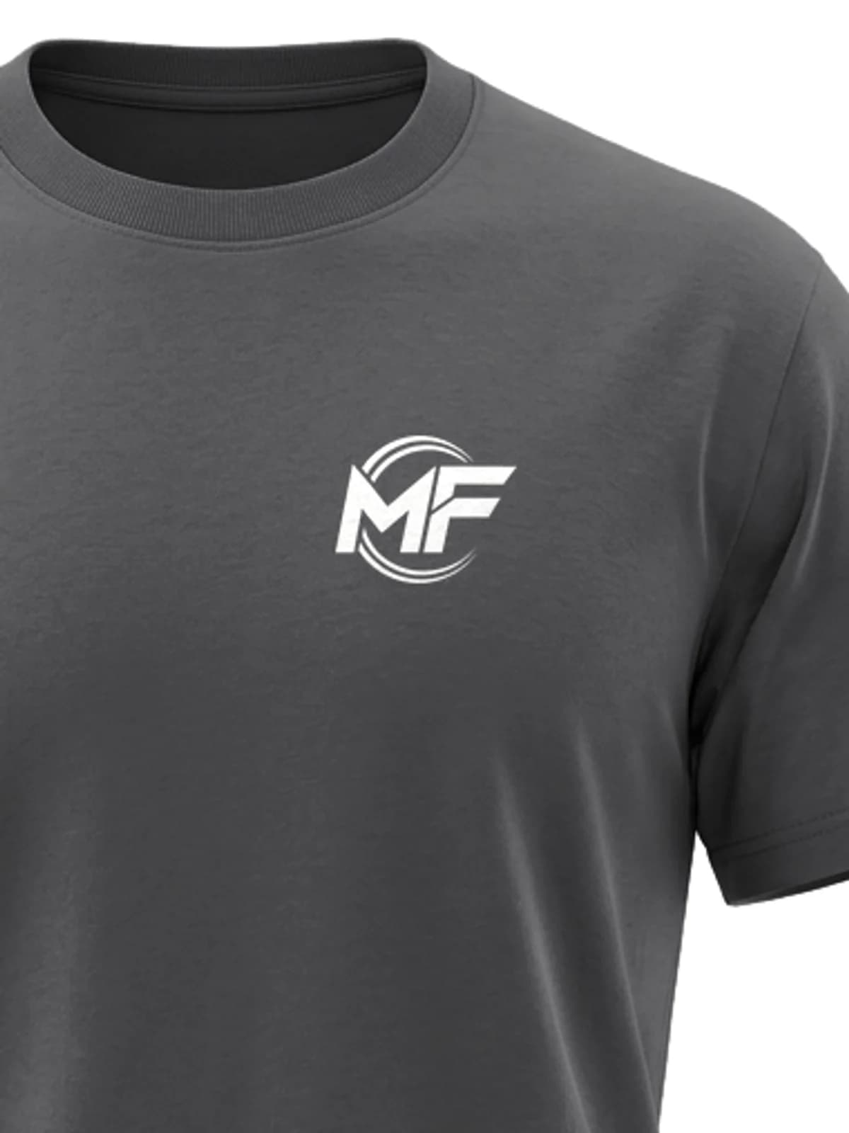 MF Logo Tee Charcoal, close-up