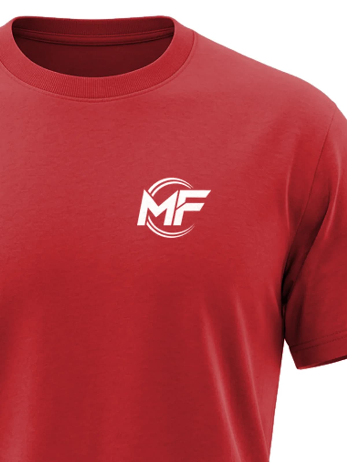 MF Logo Tee Red, close-up