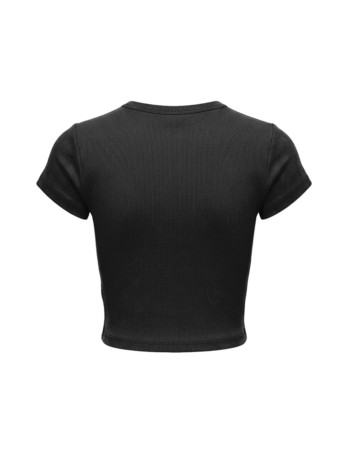 MF Ribbed Crop Top Black, back