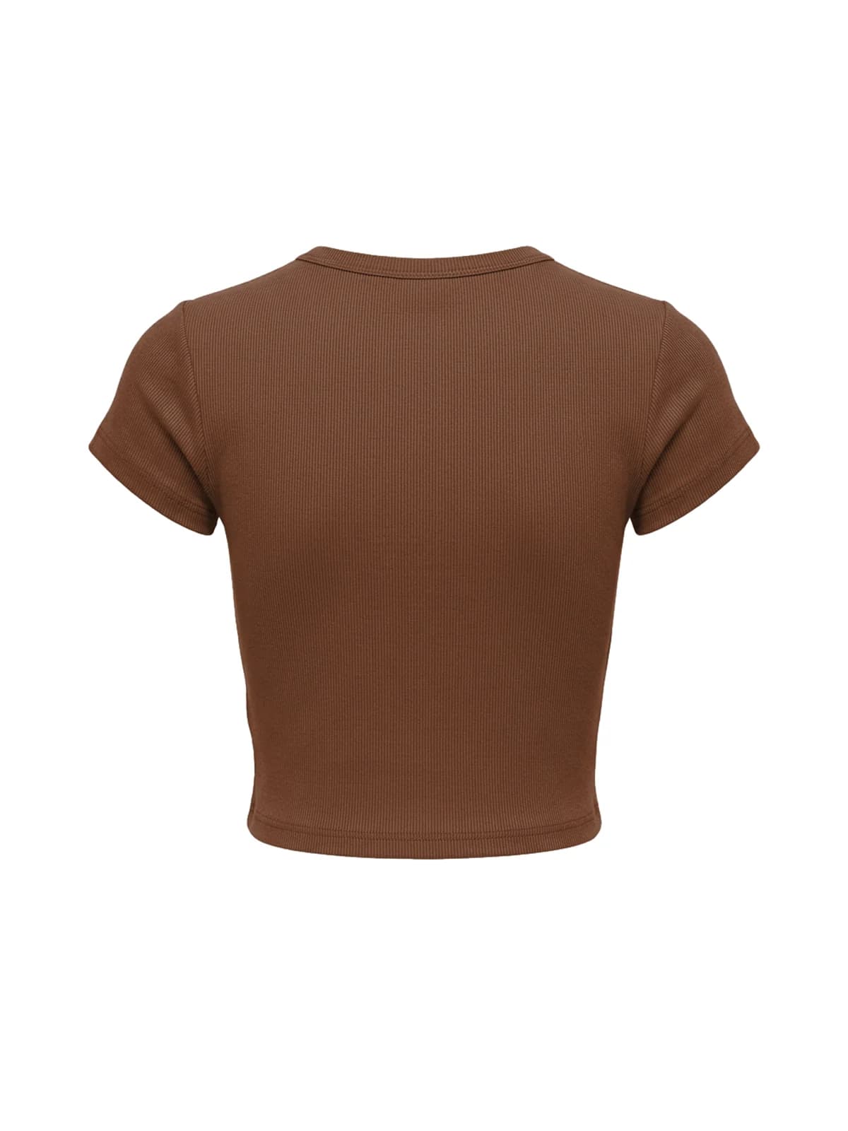 MF Ribbed Crop Top Brown, back