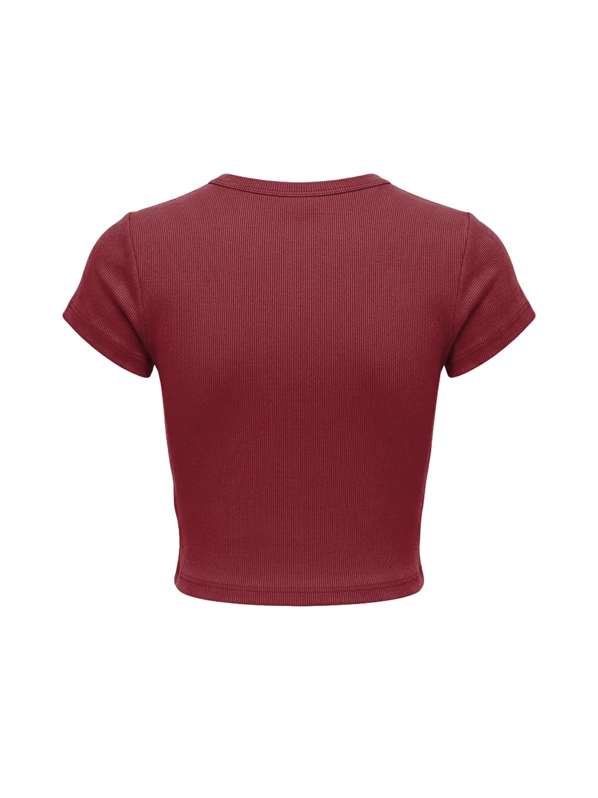 MF Ribbed Crop Top Burgundy, back