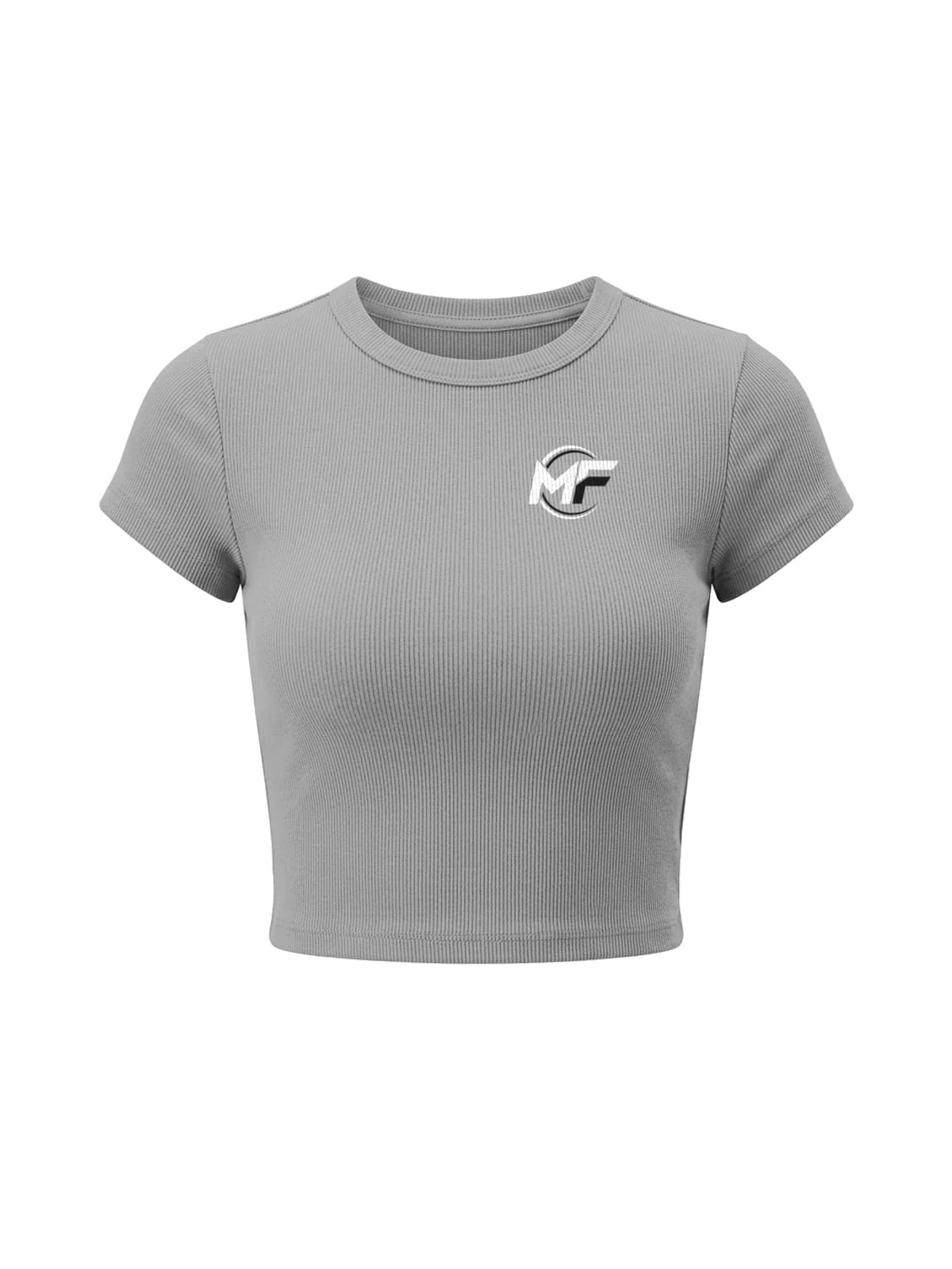 MF Ribbed Crop Top Grey, front