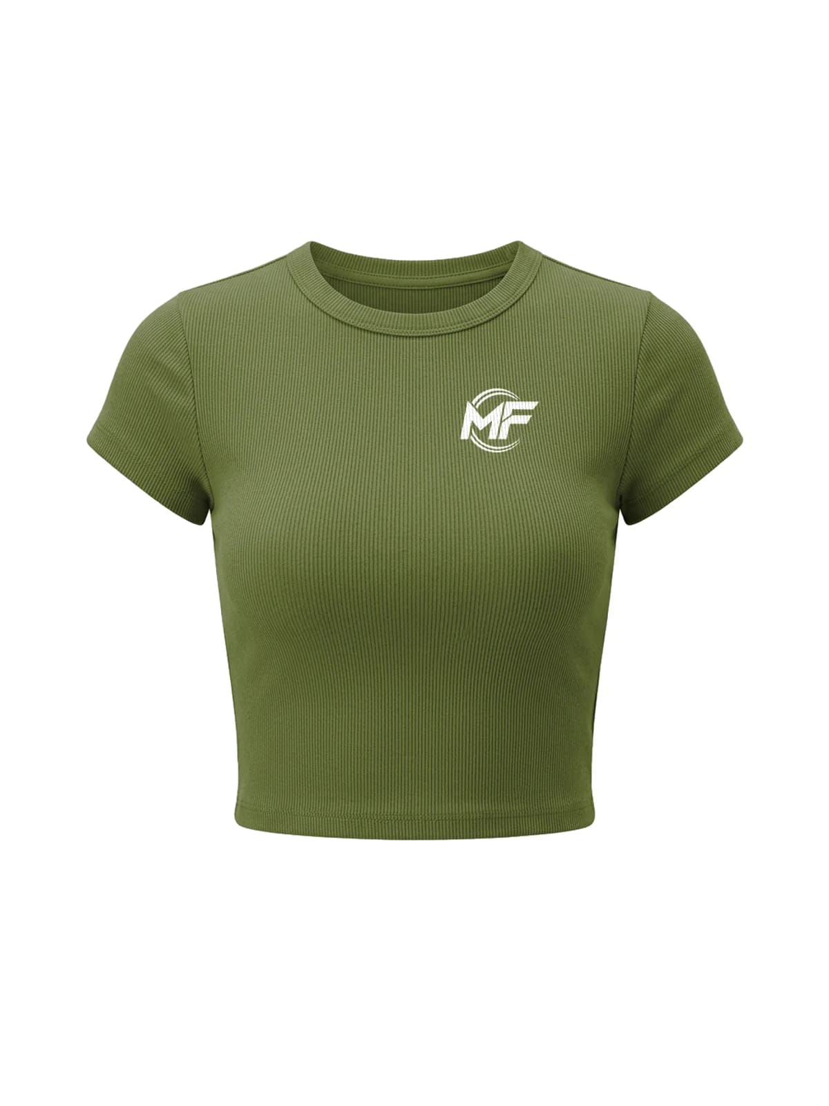 MF Ribbed Crop Top Olive, front