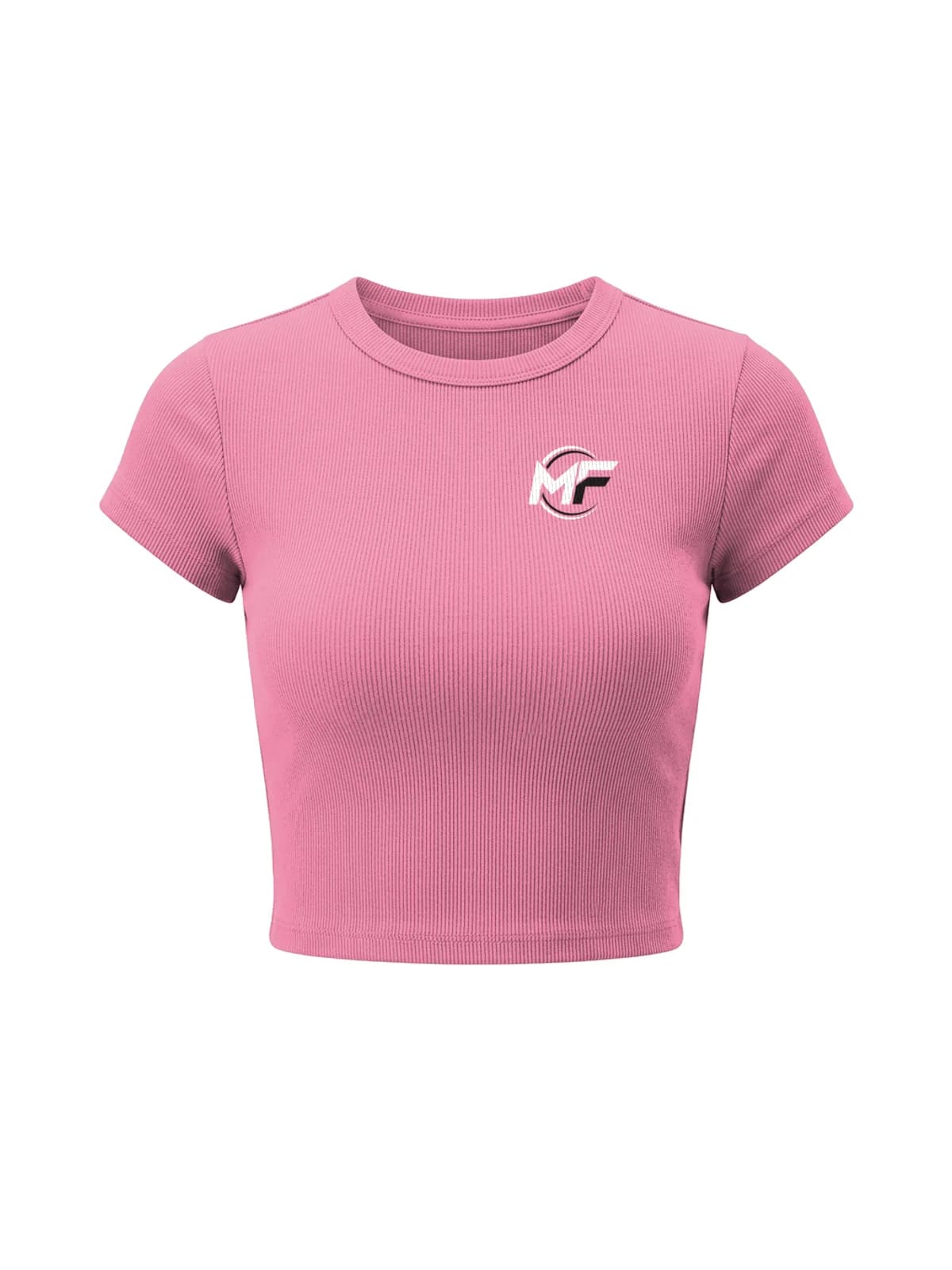 MF Ribbed Crop Top Pink, front
