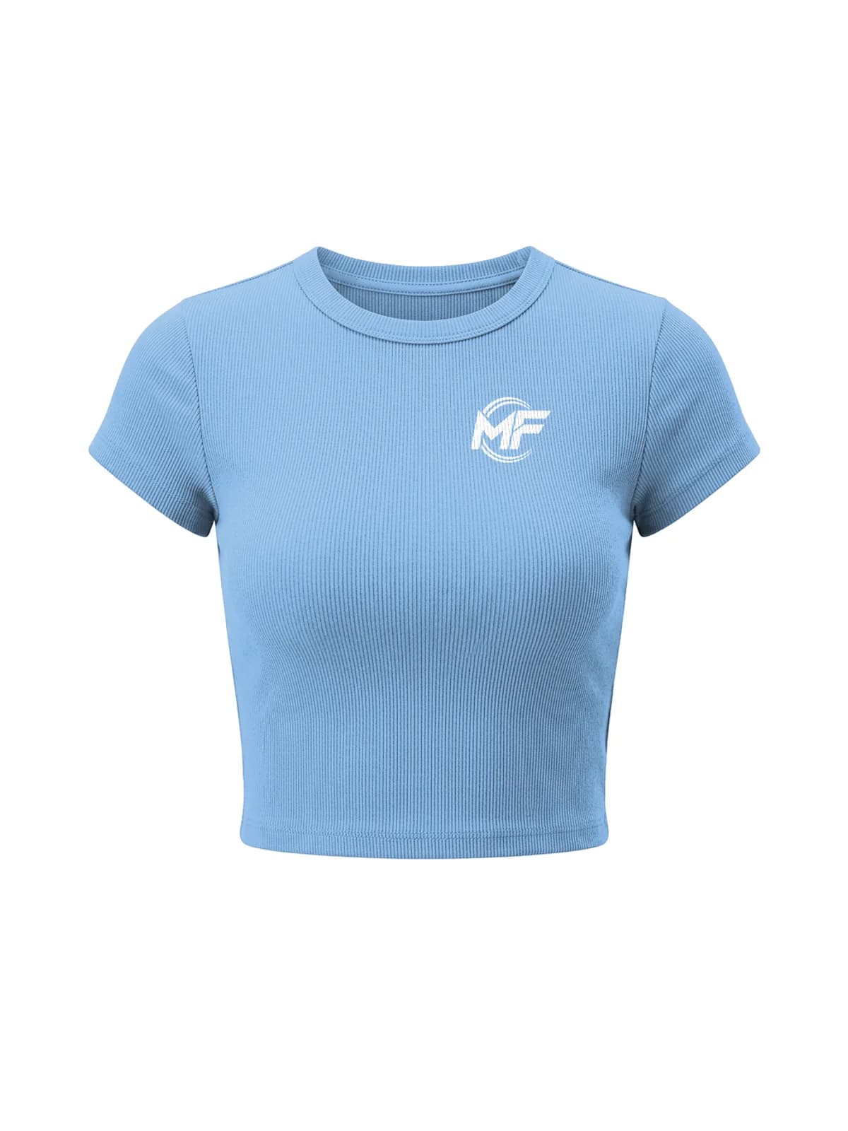MF Ribbed Crop Top Sky Blue, front