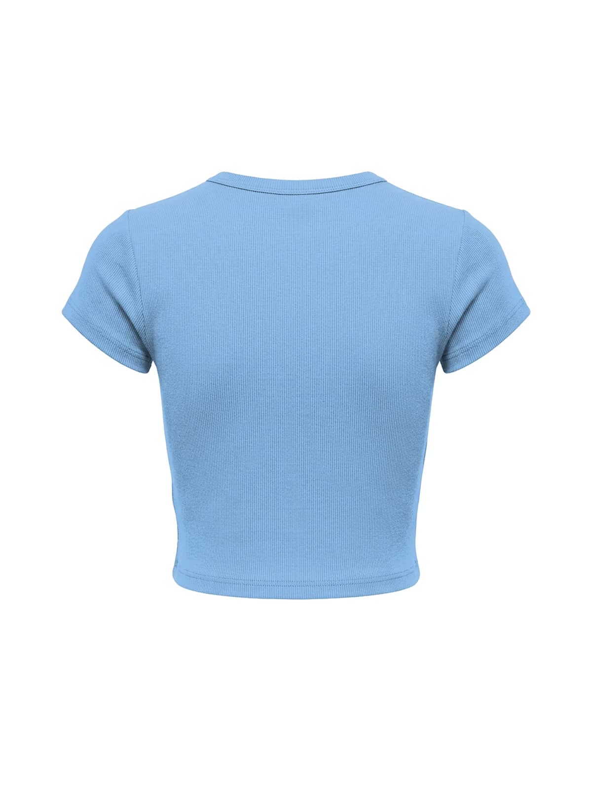 MF Ribbed Crop Top Sky Blue, back