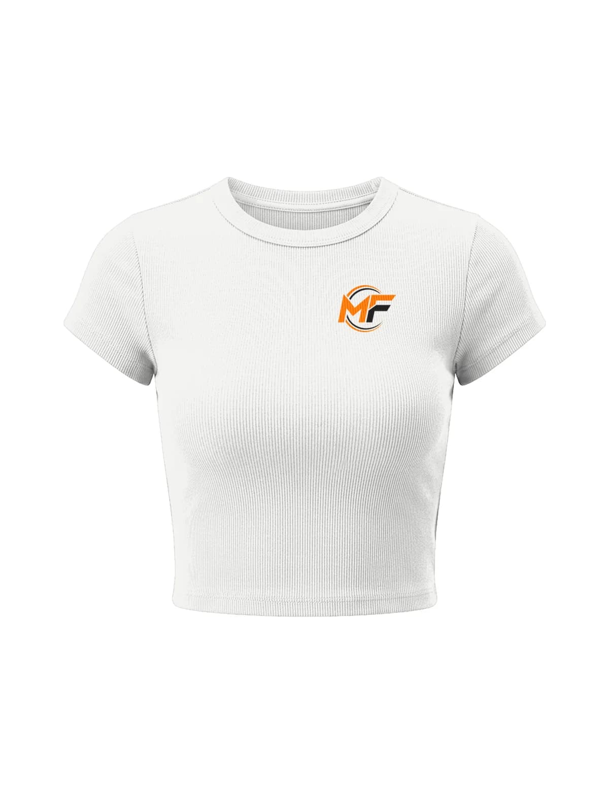 MF Ribbed Crop Top White, front
