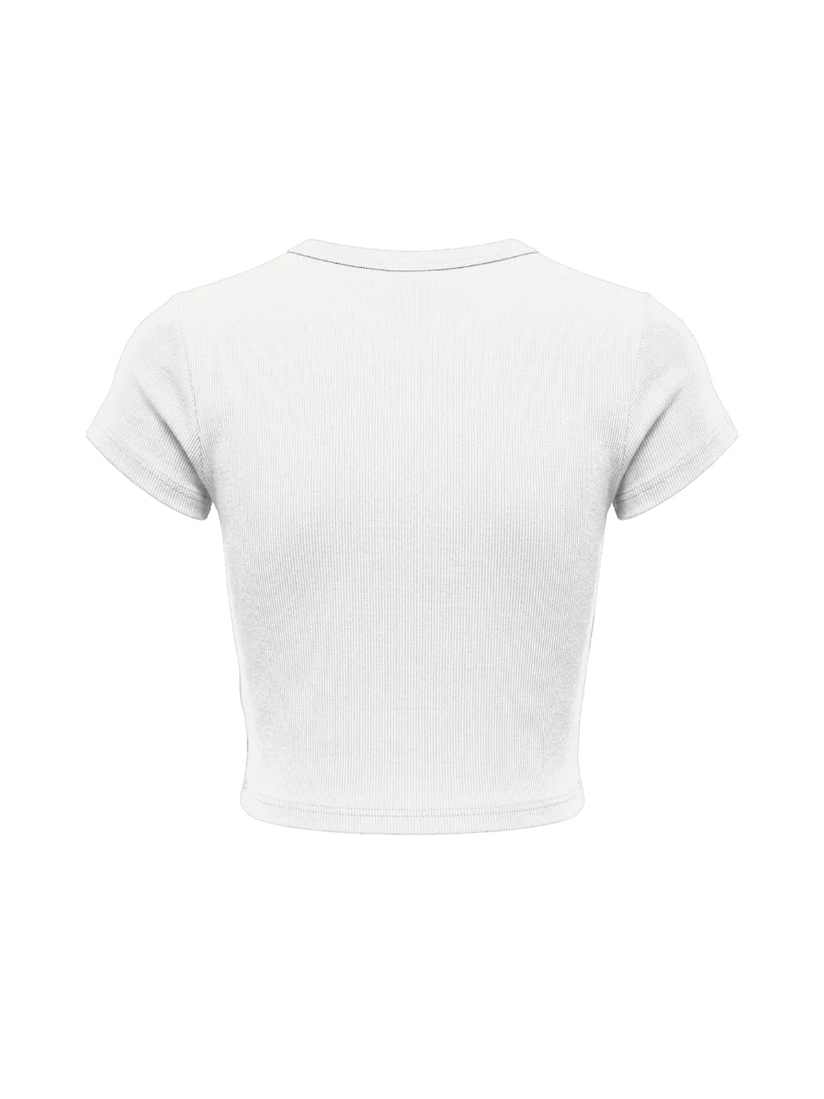 MF Ribbed Crop Top White, back